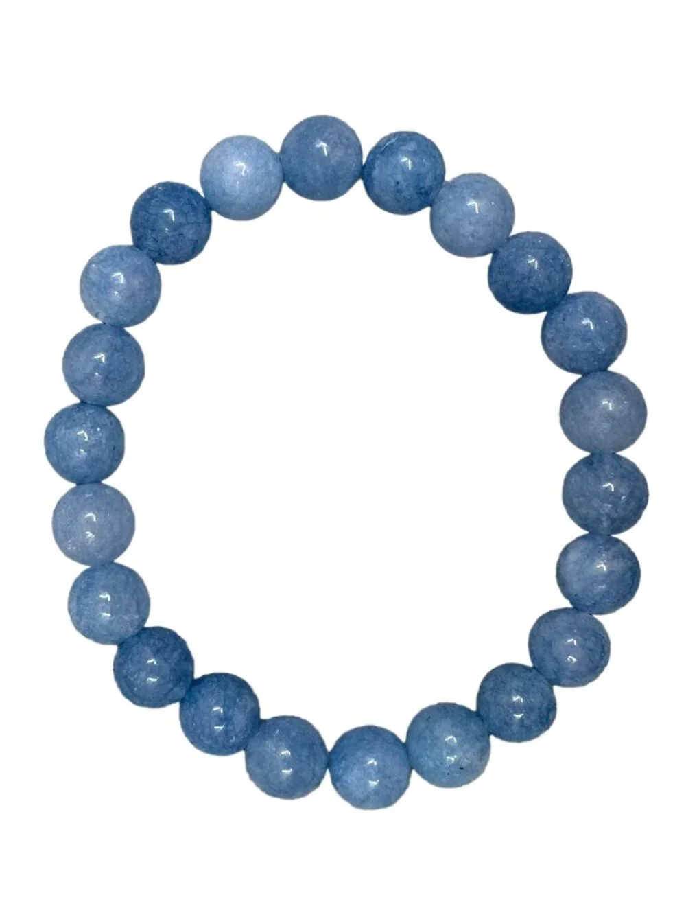 8mm Natural Blue Aquamarine Bead Bracelet Genuine Crystal Gemstone Custom Size
